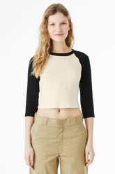 BELLA+CANVAS  Women's Micro Rib 3/4 Raglan Baby Tee BC1200